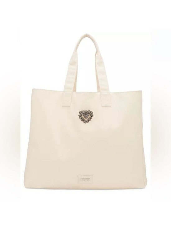 Dolce & Gabbana Handbags - Dolce & Gabbana Beauty Tote Large Cream Luxury Authentic New